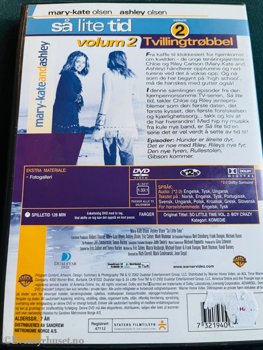 Mary-Kate & Ashley Olsen. Tvillingtrøbbel. Vol. 2. Dvd. Dvd