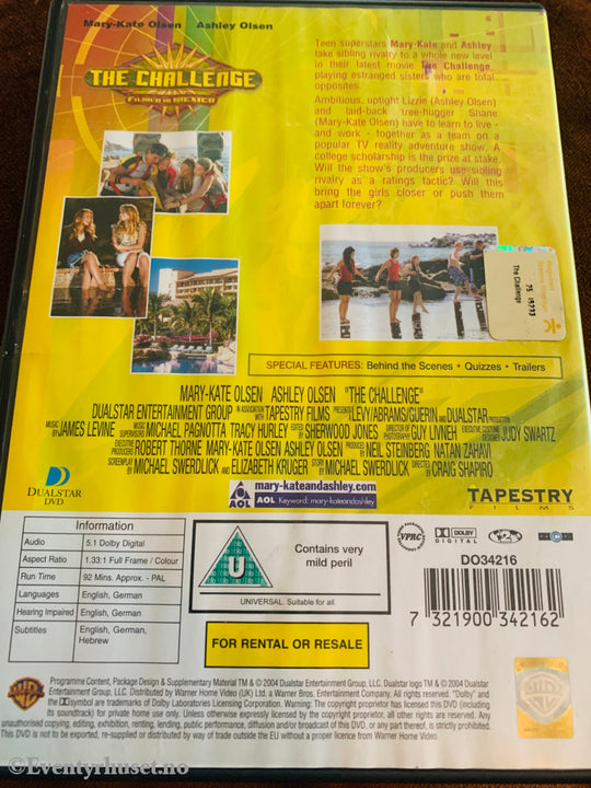Mary-Kate & Ashley Olsen. The Challenge (Utfordringen). DVD. DVD