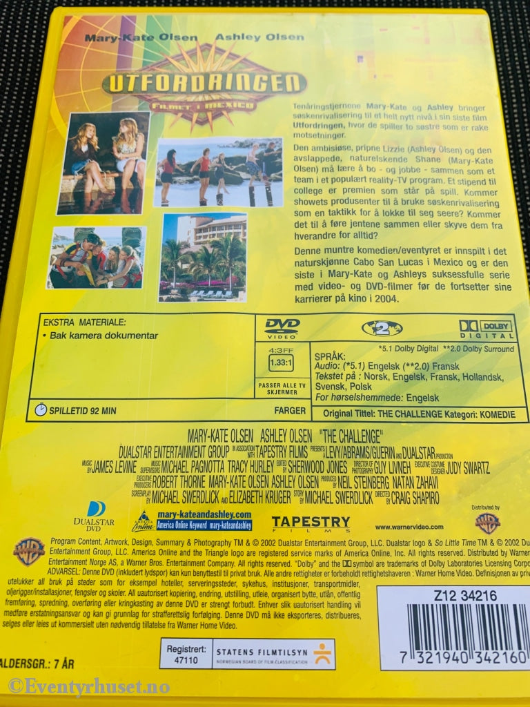 Mary-Kate & Ashley Olsen. Utfordringen. Dvd. Dvd