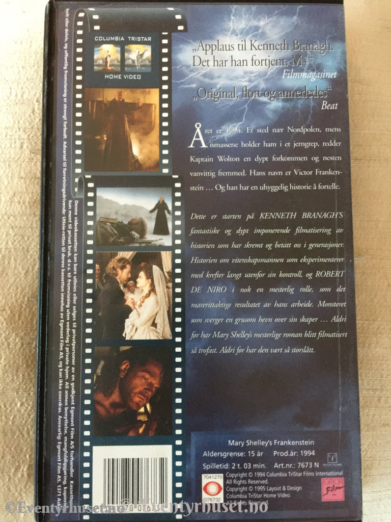 Mary Shelley´s Frankenstein. 1994. Vhs. Vhs