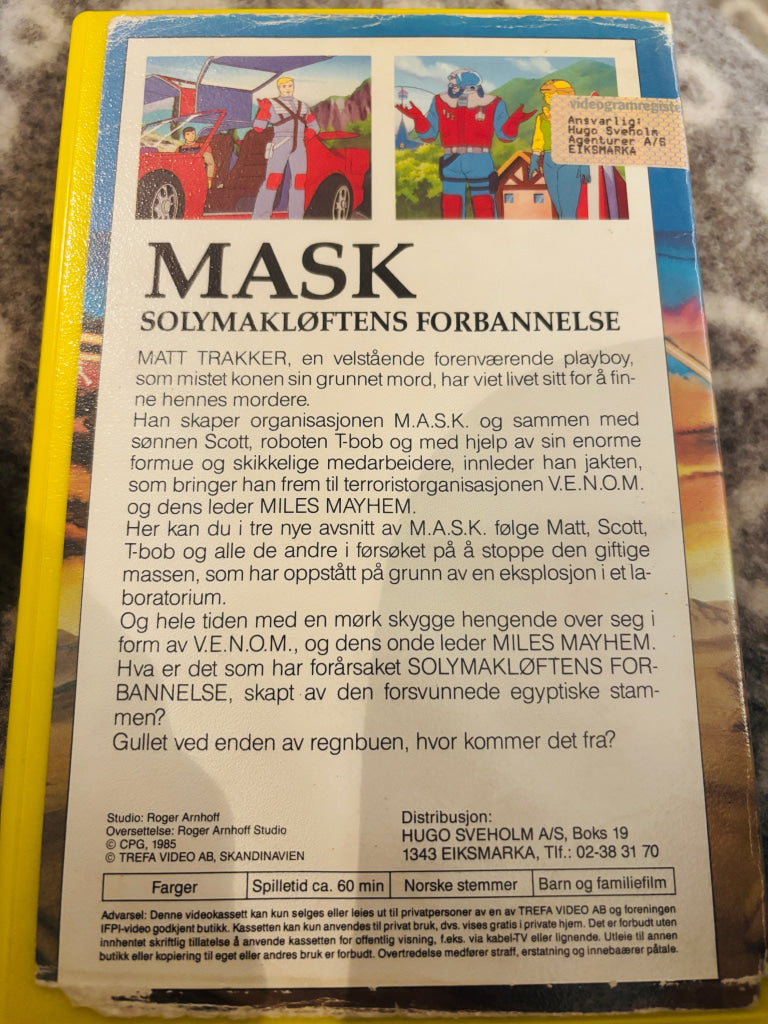 MASK. Solymakløftens forbannelse. 1985. VHS Big Box. VHS Big Box