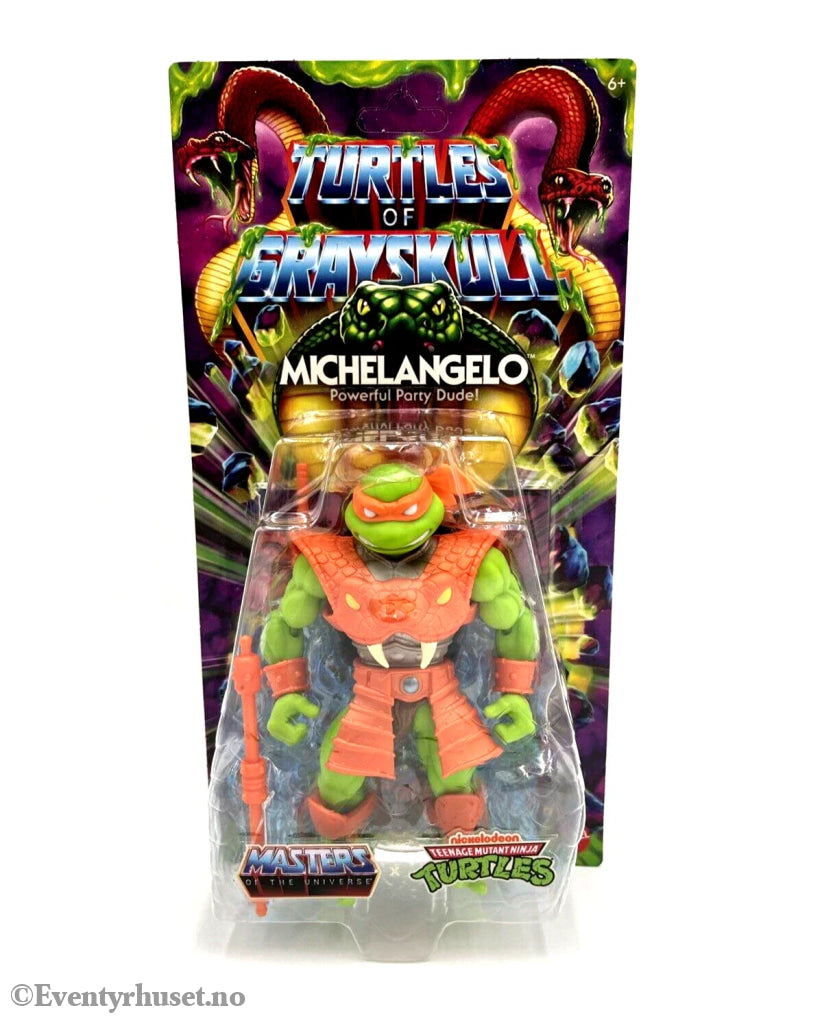 Masters of the Universe (MOTU) Origins Turtles of Grayskull Wave 6 Michelangelo – Actionfigur. Ny og uåpnet! Actionfigur