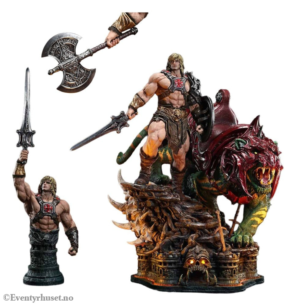 Masters of the Universe Real Elite Masterline Series Statue 1/4 He-Man & Battle Cat Ultimate Bonus Version 86 cm