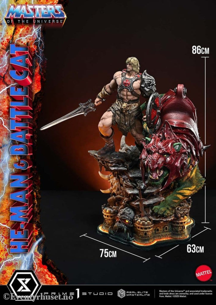 Masters of the Universe Real Elite Masterline Series Statue 1/4 He-Man & Battle Cat Ultimate Bonus Version 86 cm