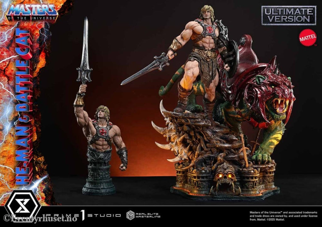 Masters of the Universe Real Elite Masterline Series Statue 1/4 He-Man & Battle Cat Ultimate Bonus Version 86 cm
