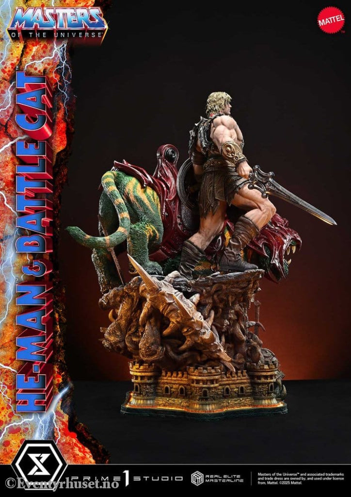 Masters of the Universe Real Elite Masterline Series Statue 1/4 He-Man & Battle Cat Ultimate Bonus Version 86 cm