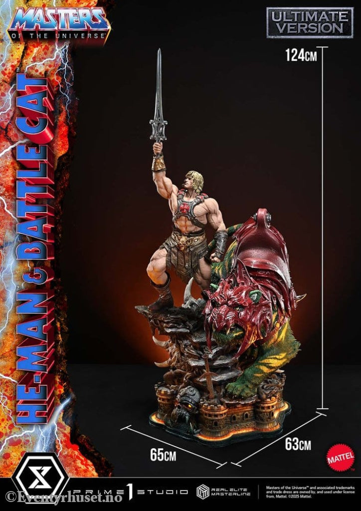 Masters of the Universe Real Elite Masterline Series Statue 1/4 He-Man & Battle Cat Ultimate Version 86 cm Collectibles
