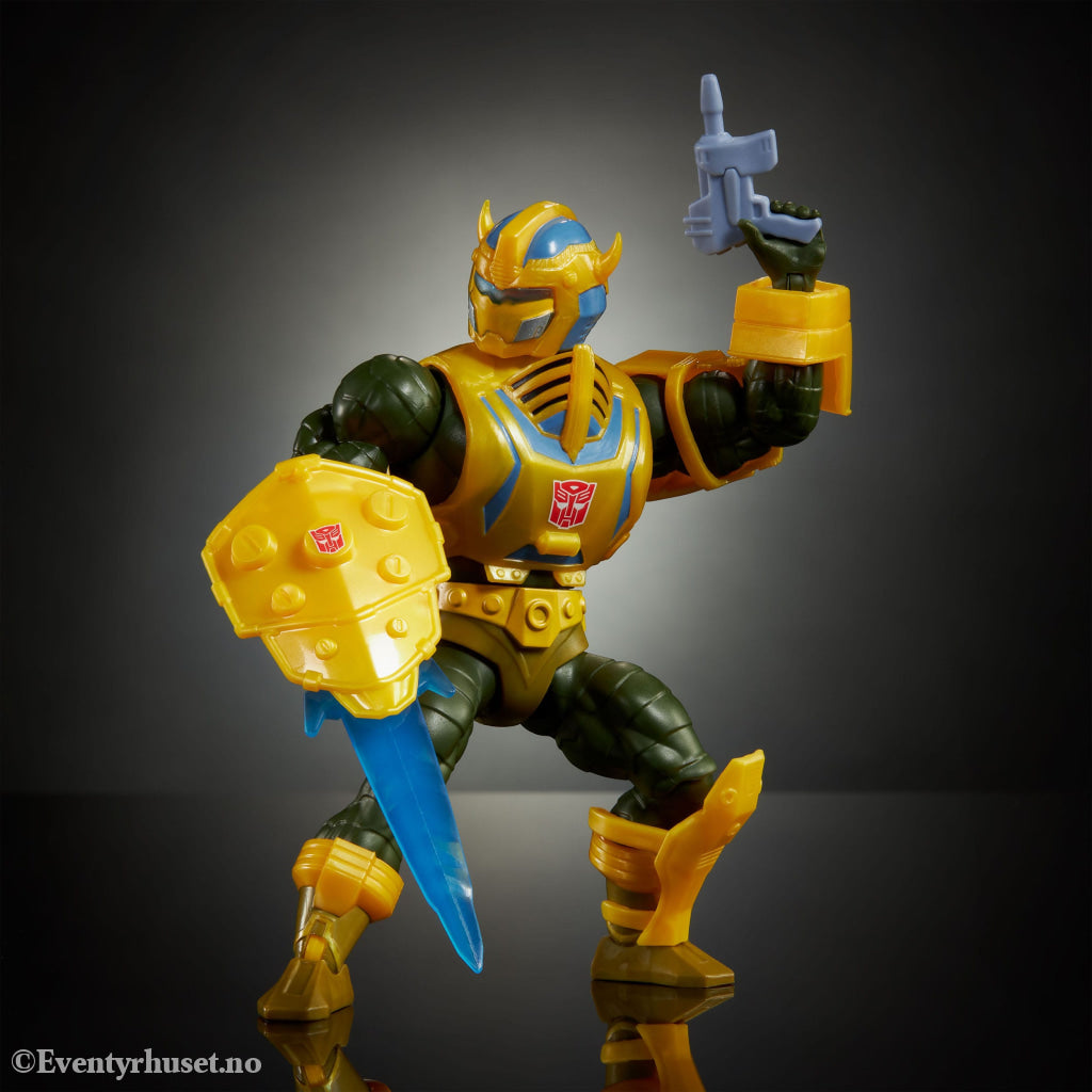 Masters of the Universe x Transformers Action Figure Bumblebee Armor Man-At-Arms heo European Exclusive 14 cm. Mint In