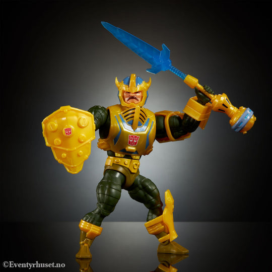 Masters of the Universe x Transformers Action Figure Bumblebee Armor Man-At-Arms heo European Exclusive 14 cm. Mint In