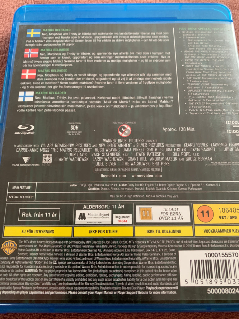 Matrix Revolutions. 2003. Blu Ray. Blu-ray Disc