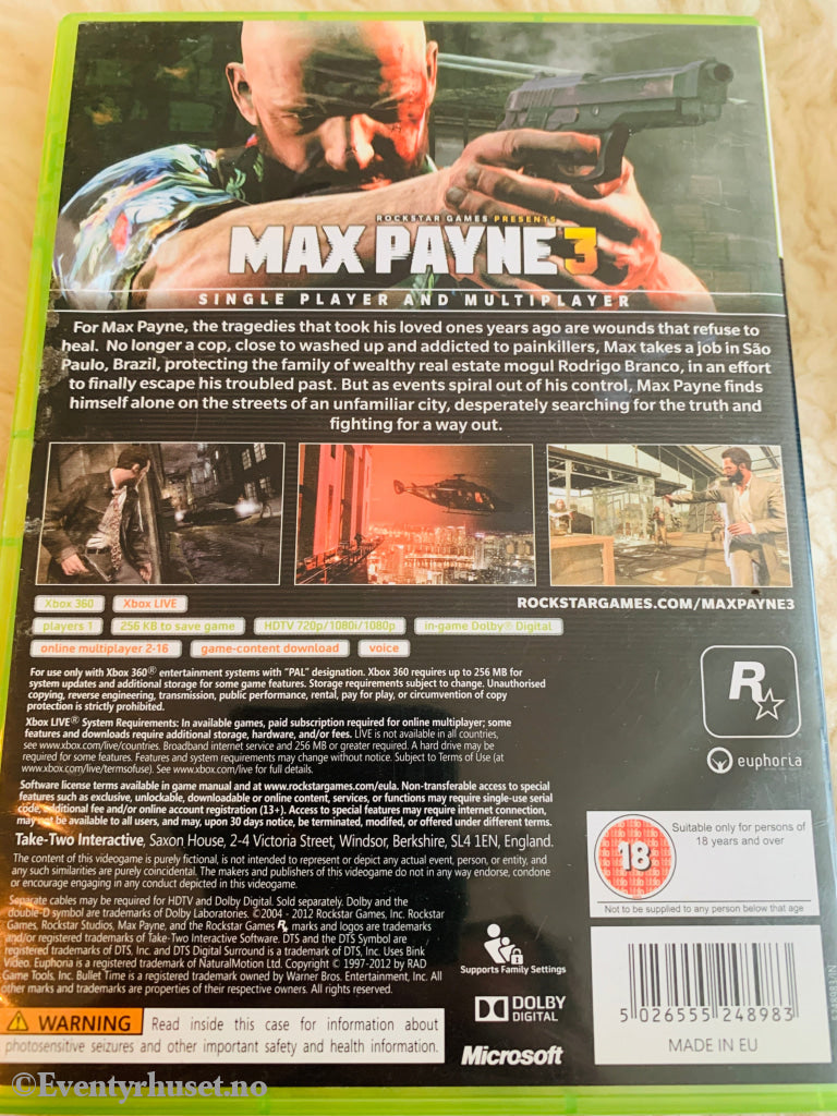 Max Payne 3. Xbox 360.