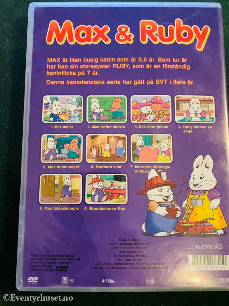 Max & Ruby. Vol. 1. Dvd. Svensk Tale. Dvd