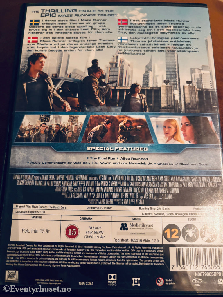 Maze Runner: The Death Cure. DVD.