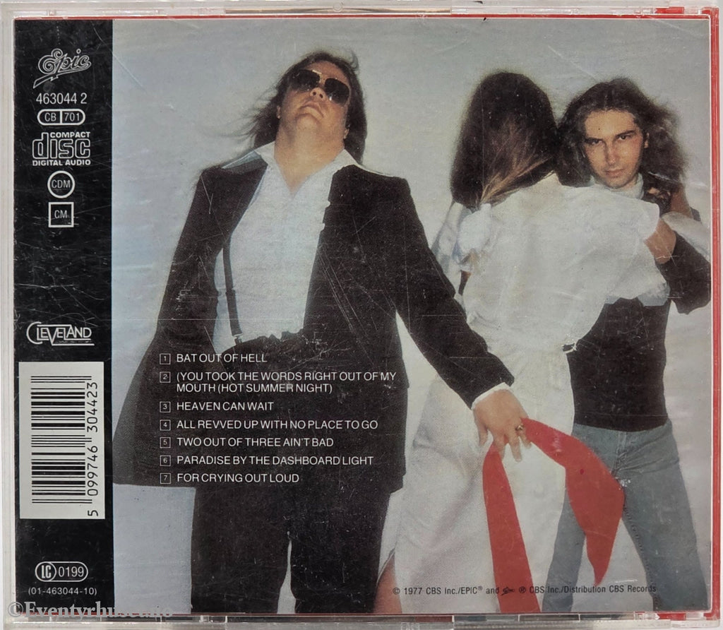 Meat Loaf. 1977. Bat Out of Hell. Musikk-CD.