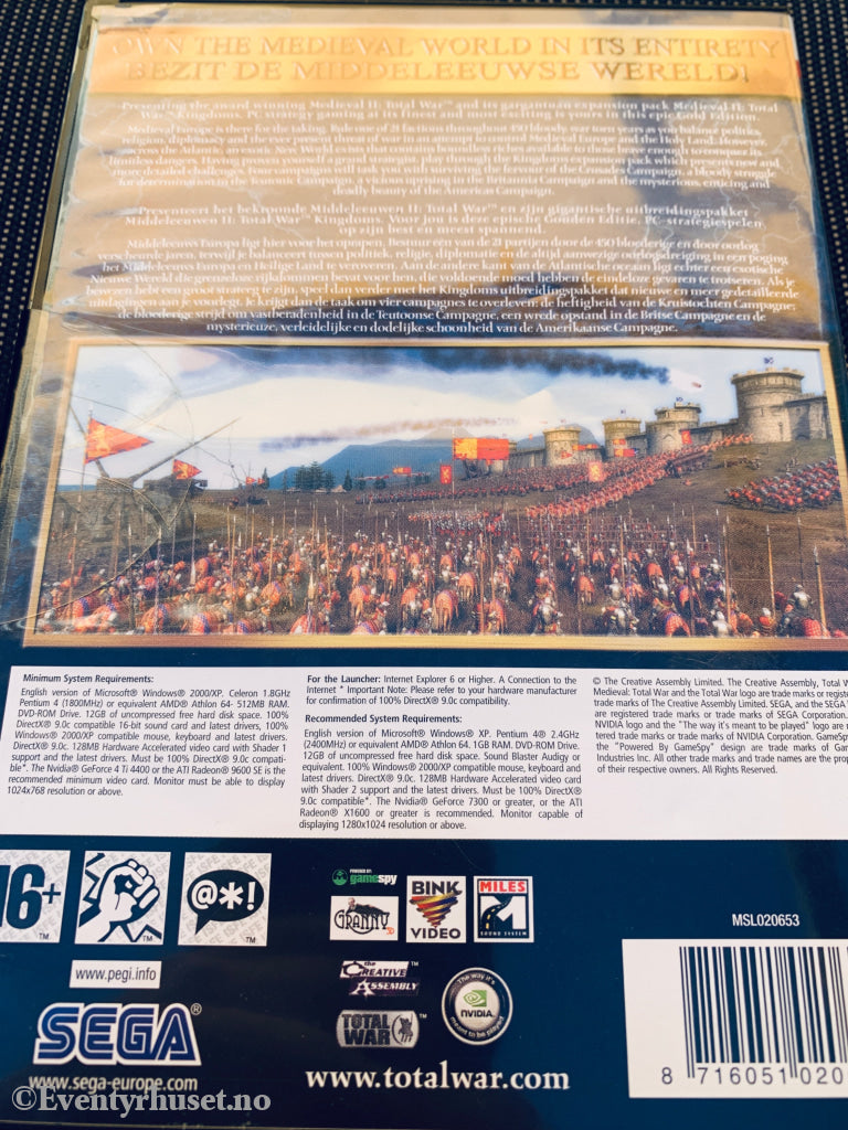 Medieval II: Total War – Gold Edition, 2007. PC-spill. Ny I plast!