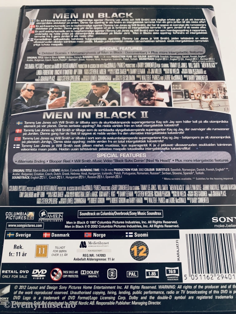 Men In Black 2 Pack. 2012. Dvd. Dvd