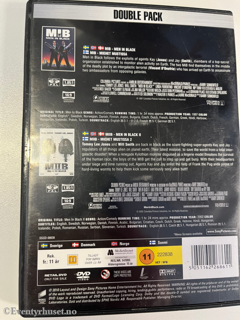 Men In Black Double Pack. 2012. Dvd. Dvd