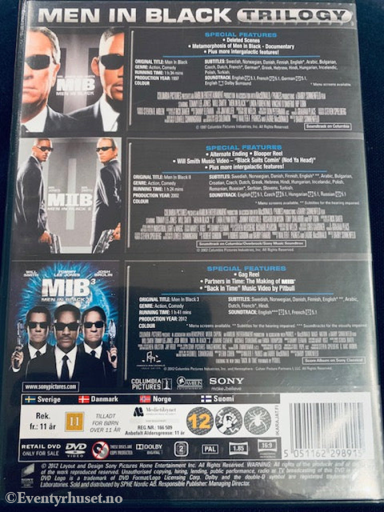 Men In Black Triology. Dvd. Dvd