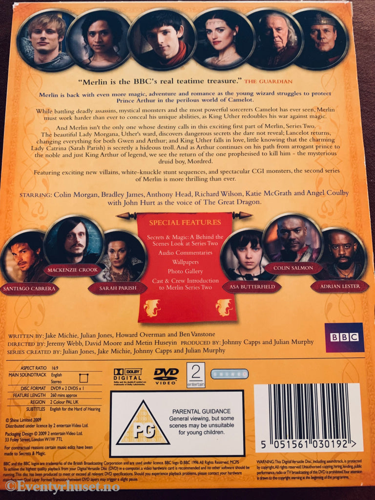 Merlin. Sesong 2. Ep 1-6. Dvd Samleboks.