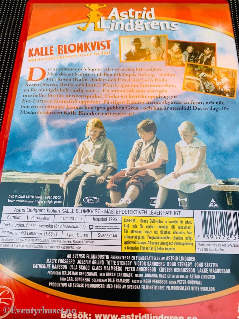 Mesterdetektiven Blomkvist lever farlig. DVD. Svensk utgave med norsk tekst. DVD