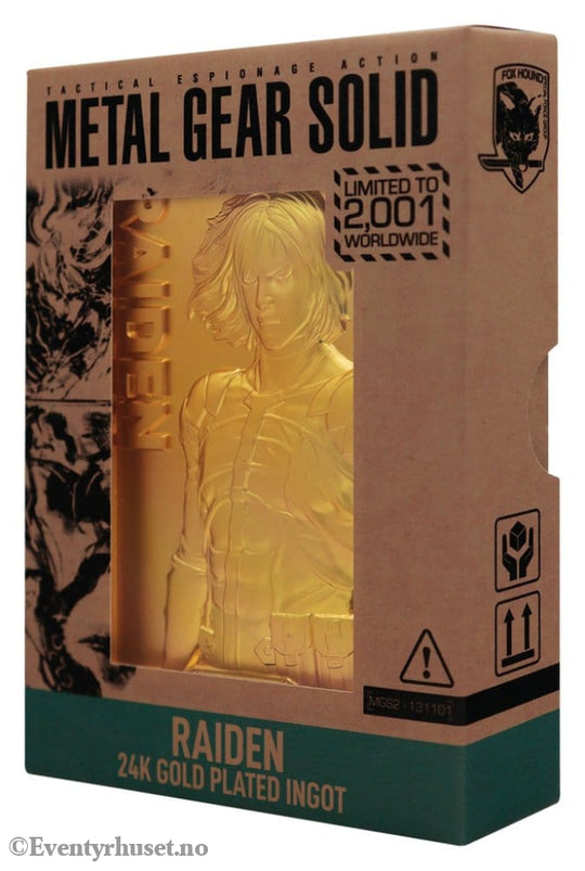 Metal Gear Solid 2 Ingot Raiden 24k Gold Plated Limited Edition Collectibles