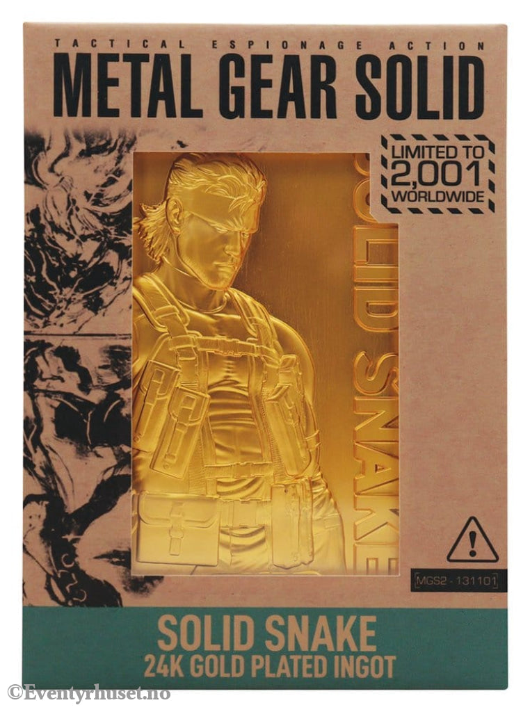 Metal Gear Solid 2 Ingot Snake 24k Gold Plated Limited Edition Collectibles