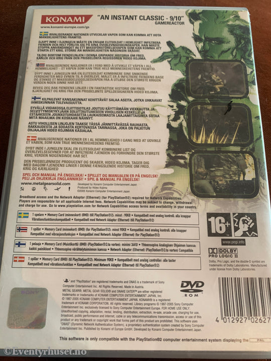 Metal Gear Solid 3: Snake Eater . PS2