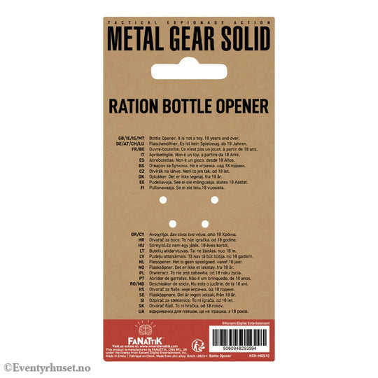 Metal Gear Solid Bottle Opener Solid Ration 8 cm Home & Gifts