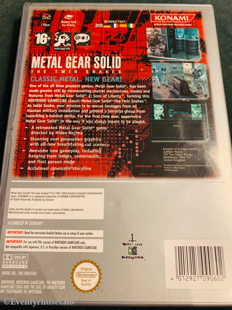 Metal Gear Solid. The Twin Snakes (Player's Choice). Gamecube.