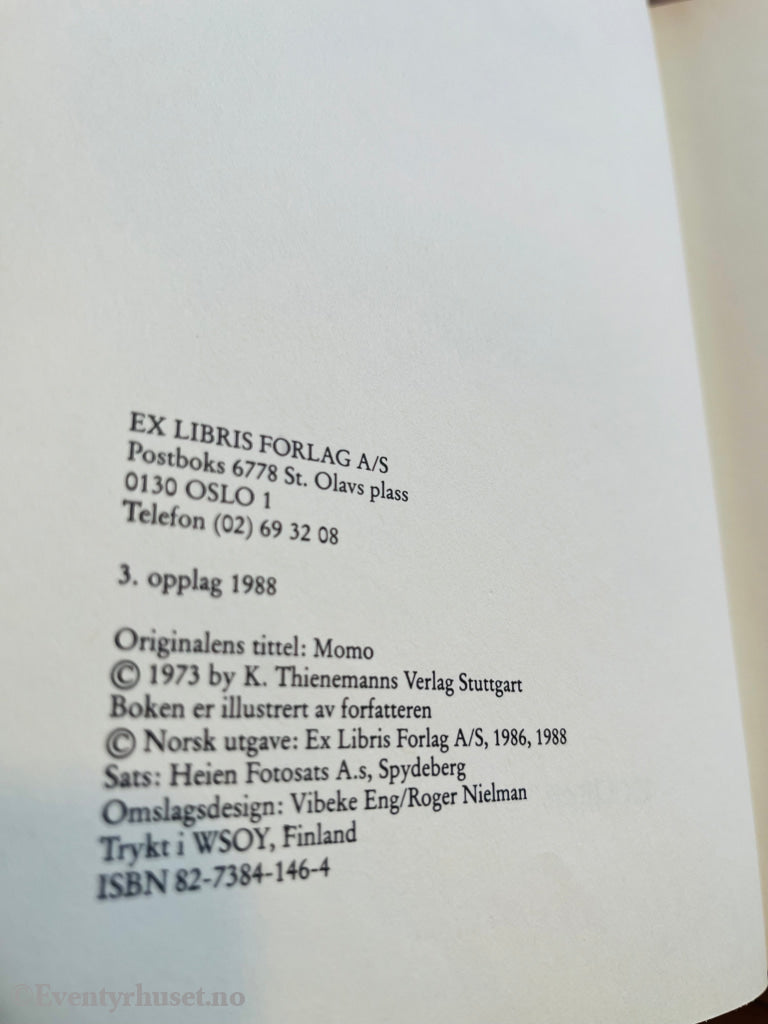 Michael Ende. 1973. Momo eller kampen om tiden. Bok.