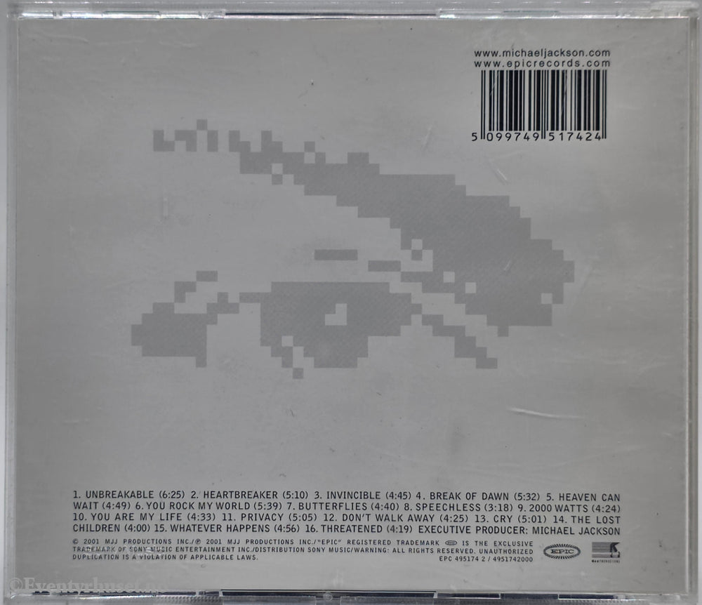 Michael Jackson. 2001. Invincible. CD.