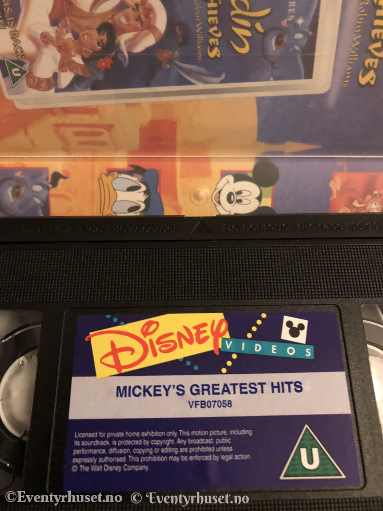 Mickeys Greatest Hits. Vhs. Engelsk Tale / Solgt I Norge. Vhs