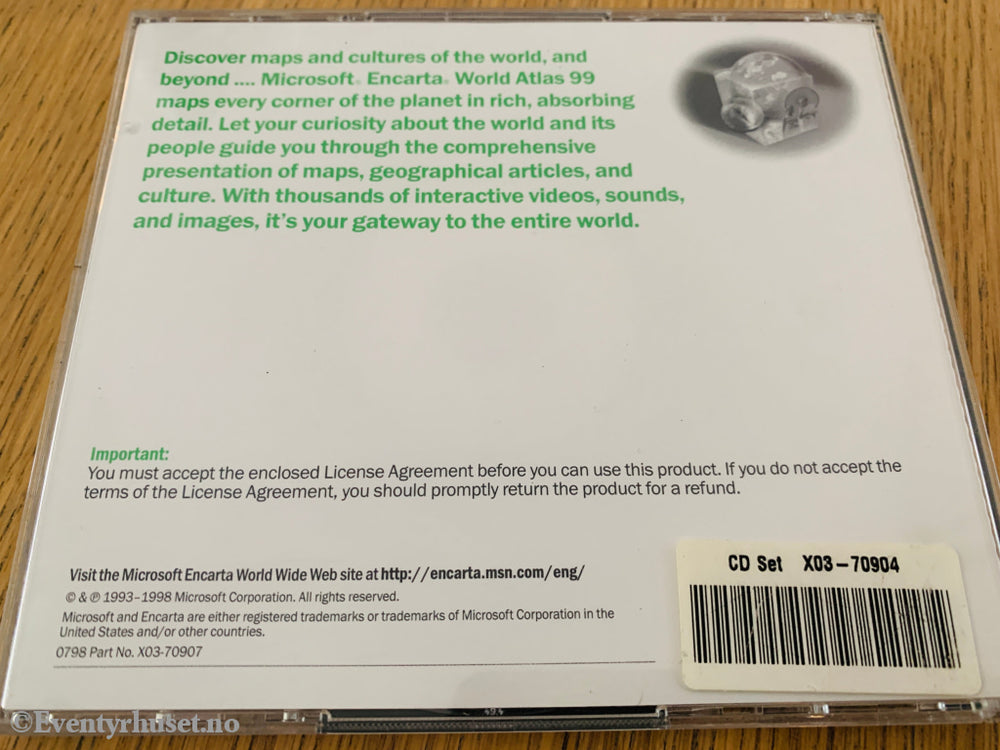 Microsoft Encarta World Atlas 99. PC-spill.