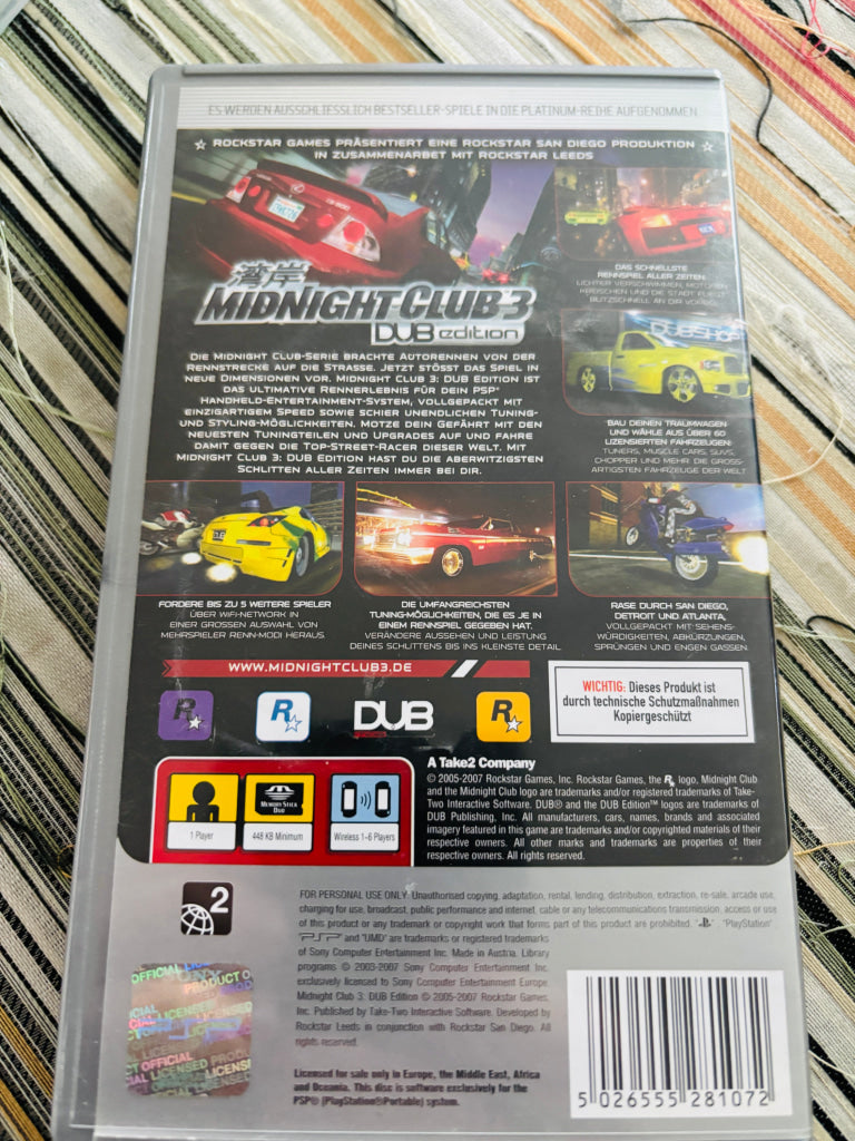 Midnight Club 3 DUB Edition. PSP.