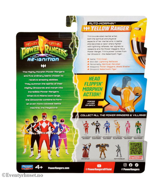 Mighty Morphin Power Rangers Action Figure Auto-Morphin Yellow Ranger 12 cm Actionfigur