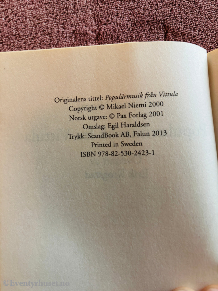 Mikael Niemi – Populærmusikk fra Vittula. Bok.
