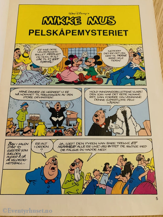 Mikke Mus. Pelskåpemysteriet Og Andre Mysterier. 1990 (Disney). Tegneseriealbum