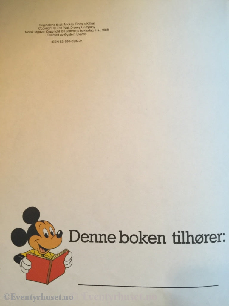 Mikke Og Den Lille Kattungen. 1988. Donald Ducks Beste Bøker. Fortelling