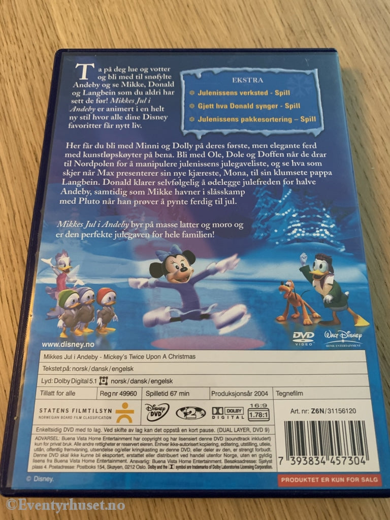 Mikkes Jul I Andeby. Disney Dvd Med 3D-Kort Forside.