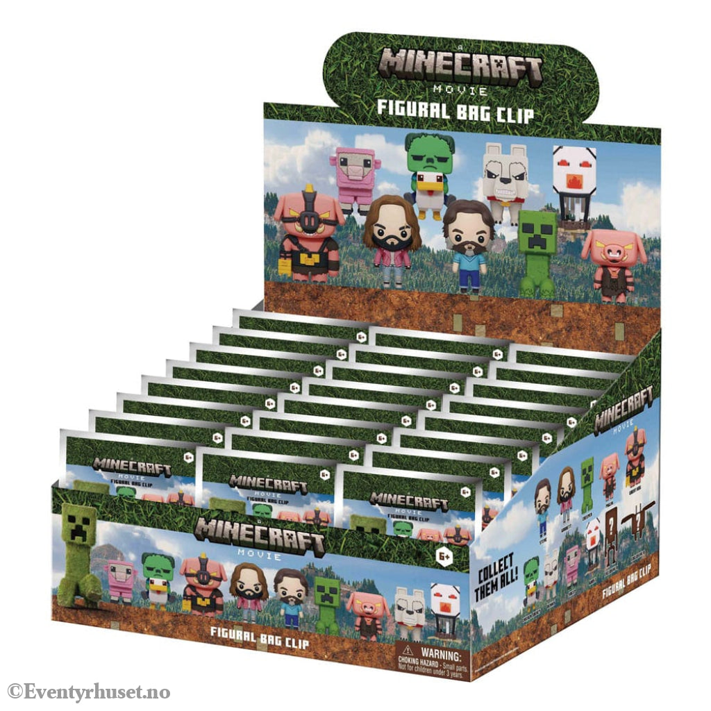 Minecraft 3D PVC Bag Clips Series 1 Display (24) Fashion & Accessories