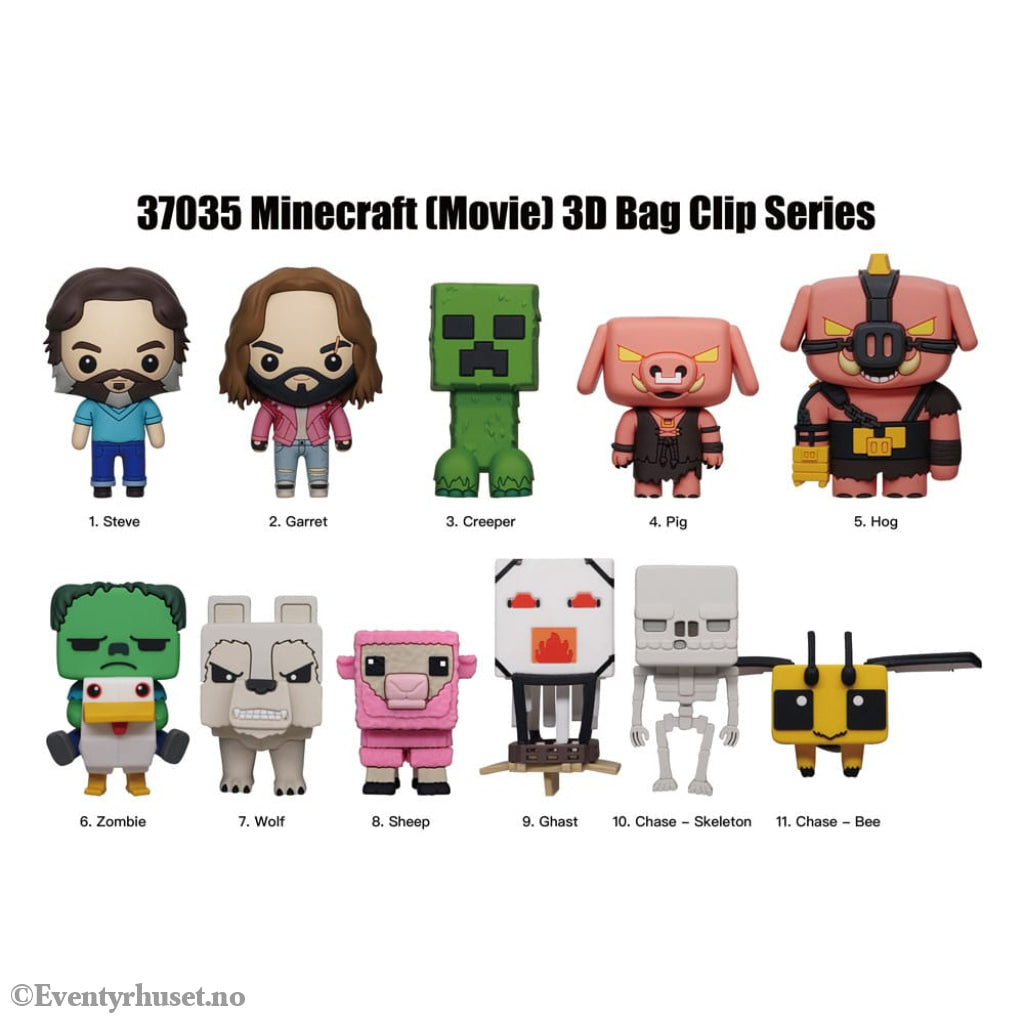 Minecraft 3D PVC Bag Clips Series 1 Display (24) Fashion & Accessories