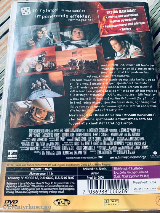 Mission To Mars. 2000. Dvd. Dvd