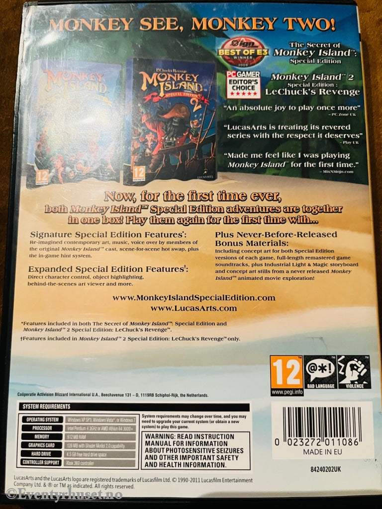 Monkey Island - Special Edition Collection. Pc-Spill. Pc Spill
