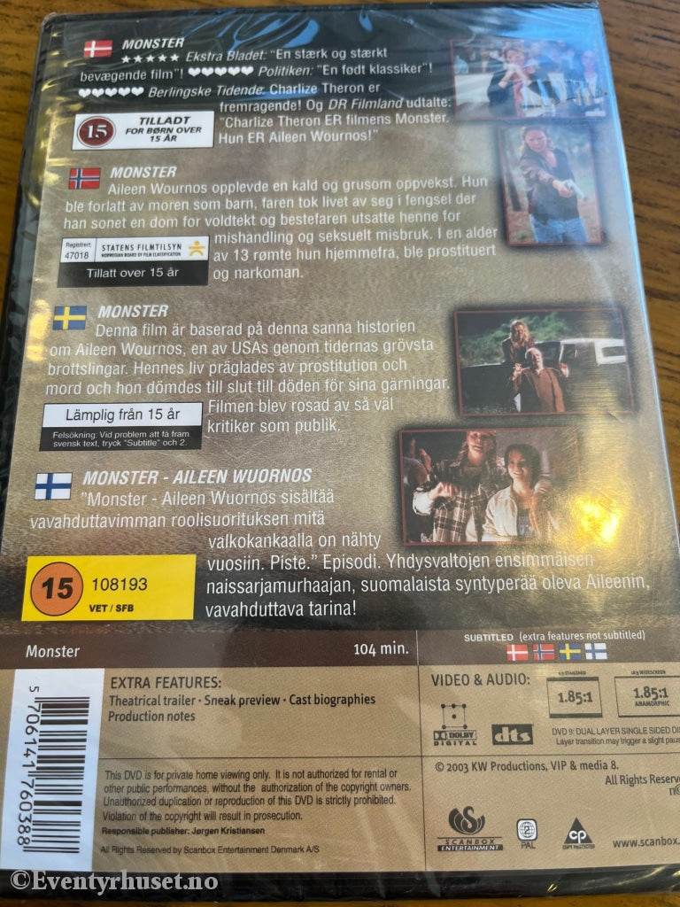 Monster. 2003. Dvd. Ny I Plast! Dvd