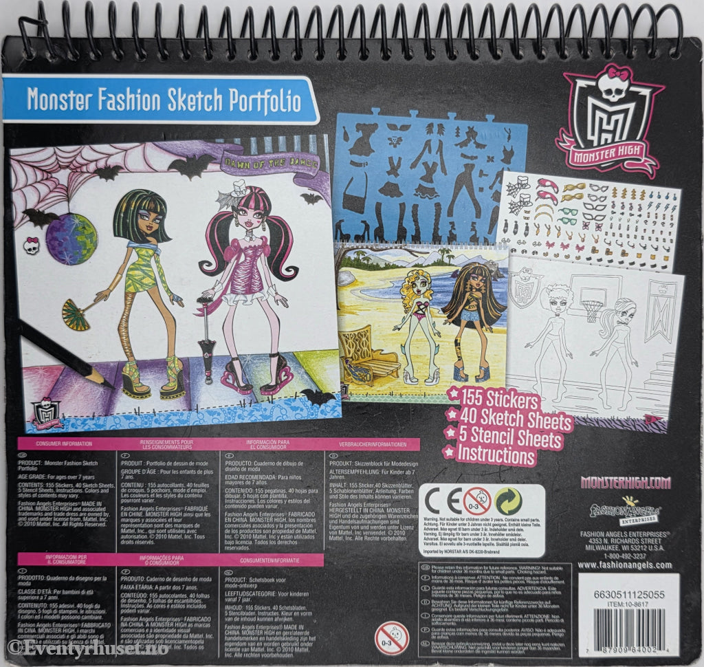 Monster High Monster Fashion Sketch Portfolio. Aktivitetshefte.
