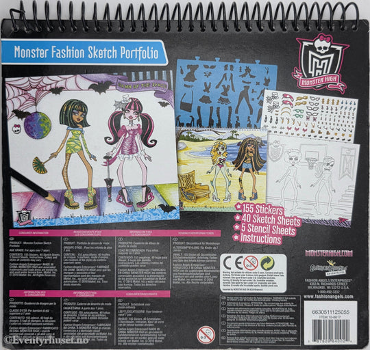Monster High Monster Fashion Sketch Portfolio. Aktivitetshefte.