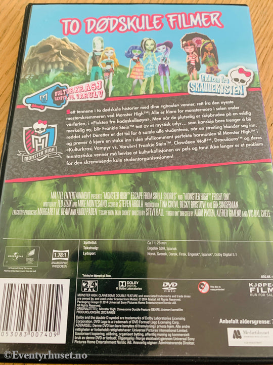 Monster High: Kulturkrasj / Flukten fra Skallekysten (2014). DVD.