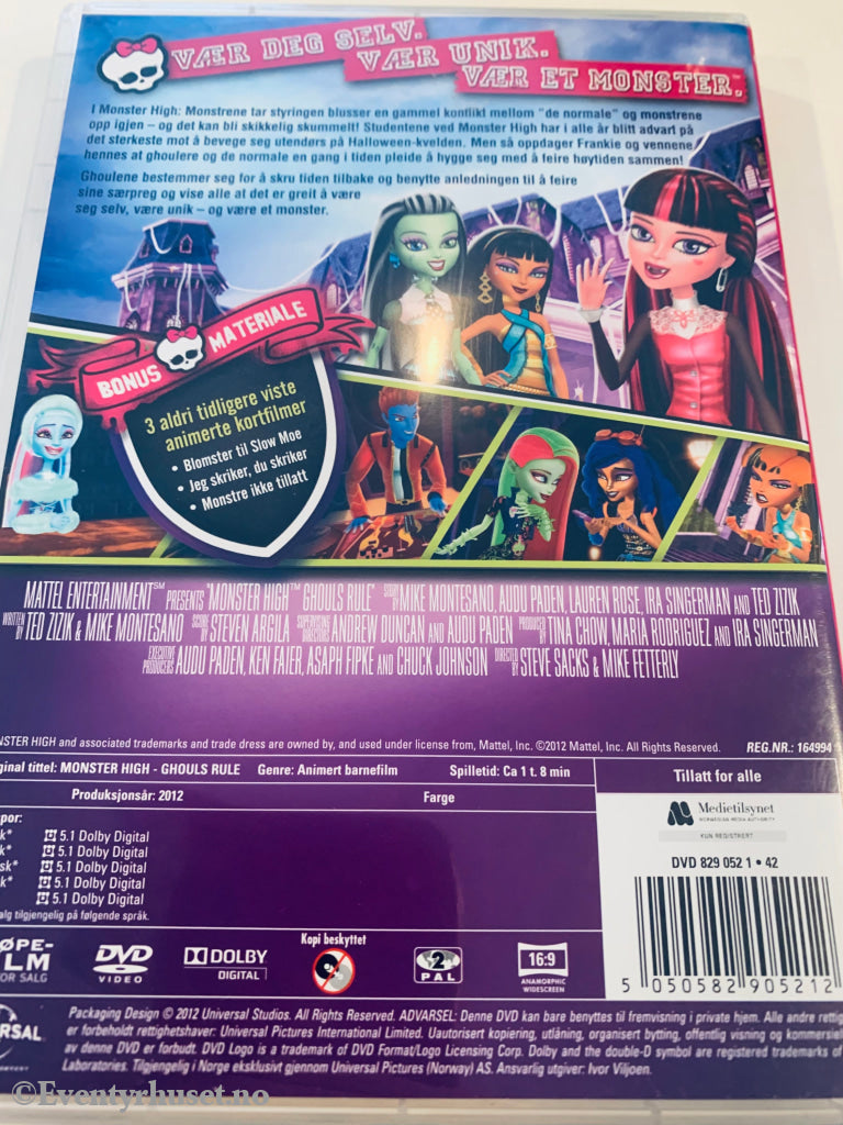 Monster High. Monstrene Tar Styringen. Dvd. Dvd