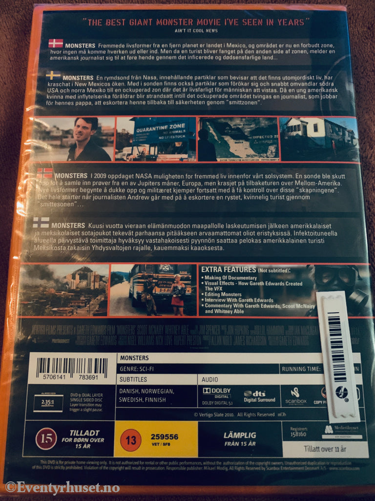 Monsters. 2010. DVD. Ny i plast! DVD