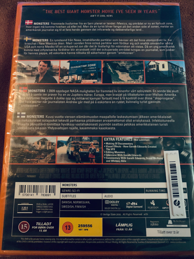 Monsters. 2010. DVD. Ny i plast! DVD